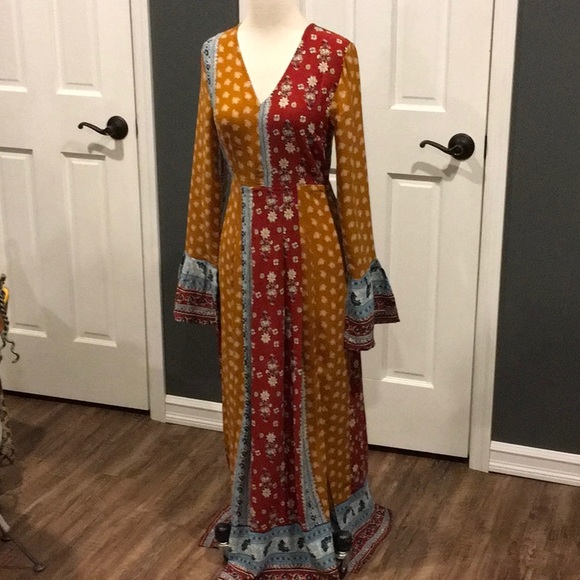 Earthy Boho Multi Print Maxi Dress - Picture 4 of 8